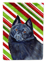 Load image into Gallery viewer, Schipperke Candy Cane Holiday Christmas  Flag Canvas House Size