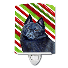 Load image into Gallery viewer, Schipperke Candy Cane Holiday Christmas Ceramic Night Light LH9249CNL