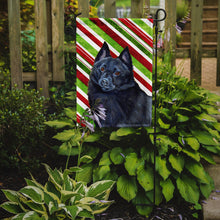 Load image into Gallery viewer, Schipperke Candy Cane Holiday Christmas  Garden Flag – Decorative Outdoor Yard Flag