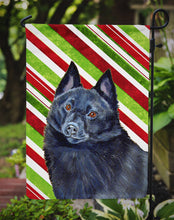 Load image into Gallery viewer, Schipperke Candy Cane Holiday Christmas  Garden Flag – Decorative Outdoor Yard Flag