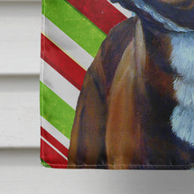 Load image into Gallery viewer, French Bulldog Candy Cane Holiday Christmas  Flag Canvas House Size