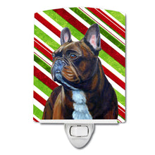 Load image into Gallery viewer, French Bulldog Candy Cane Holiday Christmas Ceramic Night Light LH9250CNL
