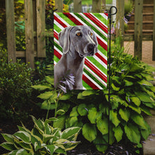 Load image into Gallery viewer, Weimaraner Candy Cane Holiday Christmas  Garden Flag – Decorative Outdoor Yard Flag