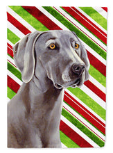 Load image into Gallery viewer, Weimaraner Candy Cane Holiday Christmas  Garden Flag – Decorative Outdoor Yard Flag