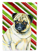 Load image into Gallery viewer, Pug Candy Cane Holiday Christmas  Flag Canvas House Size