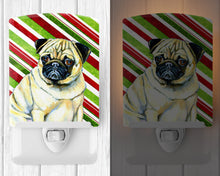 Load image into Gallery viewer, Pug Candy Cane Holiday Christmas Ceramic Night Light LH9252CNL