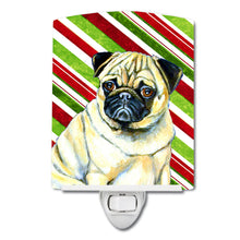 Load image into Gallery viewer, Pug Candy Cane Holiday Christmas Ceramic Night Light LH9252CNL