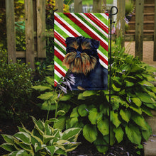 Load image into Gallery viewer, Brussels Griffon Candy Cane Holiday Christmas  Garden Flag – Decorative Outdoor Yard Flag