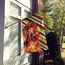 Load image into Gallery viewer, Irish Setter Candy Cane Holiday Christmas  Flag Canvas House Size