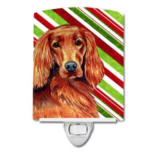 Load image into Gallery viewer, Irish Setter Candy Cane Holiday Christmas Ceramic Night Light LH9254CNL