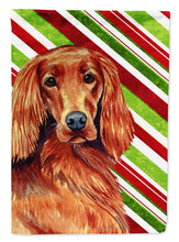Load image into Gallery viewer, Irish Setter Candy Cane Holiday Christmas  Garden Flag – Decorative Outdoor Yard Flag