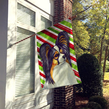 Load image into Gallery viewer, Papillon Candy Cane Holiday Christmas  Flag Canvas House Size