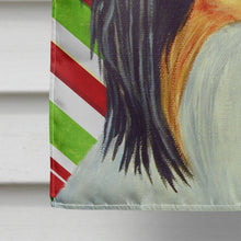 Load image into Gallery viewer, Papillon Candy Cane Holiday Christmas  Flag Canvas House Size