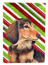Load image into Gallery viewer, Dachshund Candy Cane Holiday Christmas  Flag Canvas House Size