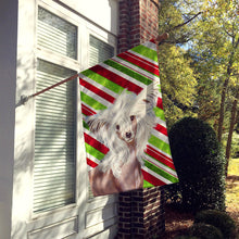 Load image into Gallery viewer, Chinese Crested Candy Cane Holiday Christmas  Flag Canvas House Size