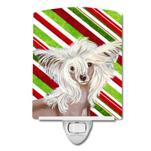 Load image into Gallery viewer, Chinese Crested Candy Cane Holiday Christmas Ceramic Night Light LH9257CNL