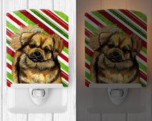 Load image into Gallery viewer, Tibetan Spaniel Candy Cane Holiday Christmas Ceramic Night Light LH9259CNL