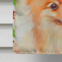 Load image into Gallery viewer, Pomeranian Candy Cane Holiday Christmas  Flag Canvas House Size