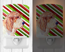 Load image into Gallery viewer, Petit Basset Griffon Vendeen Candy Cane Holiday Christmas Ceramic Night Light LH9262CNL