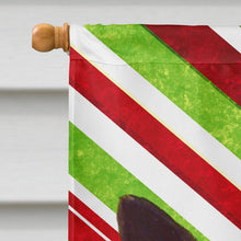 Load image into Gallery viewer, Norwegian Elkhound Candy Cane Holiday Christmas  Flag Canvas House Size