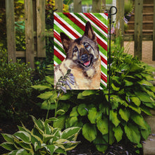 Load image into Gallery viewer, Norwegian Elkhound Candy Cane Holiday Christmas  Garden Flag – Decorative Outdoor Yard Flag