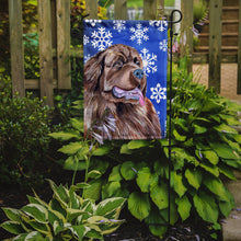 Load image into Gallery viewer, Newfoundland Winter Snowflakes Holiday Garden Flag – Decorative Outdoor Yard Flag