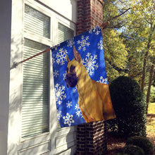 Load image into Gallery viewer, Great Dane Winter Snowflakes Holiday Flag Canvas House Size