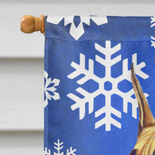 Load image into Gallery viewer, Great Dane Winter Snowflakes Holiday Flag Canvas House Size