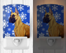 Load image into Gallery viewer, Great Dane Winter Snowflakes Holiday Ceramic Night Light LH9265CNL