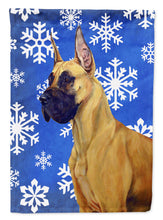 Load image into Gallery viewer, Great Dane Winter Snowflakes Holiday Garden Flag – Decorative Outdoor Yard Flag