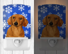 Load image into Gallery viewer, Dachshund Winter Snowflakes Holiday Ceramic Night Light LH9267CNL