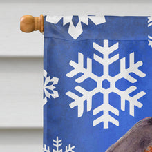 Load image into Gallery viewer, Dachshund Winter Snowflakes Holiday Flag Canvas House Size