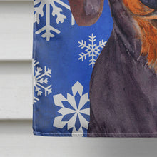 Load image into Gallery viewer, Dachshund Winter Snowflakes Holiday Flag Canvas House Size