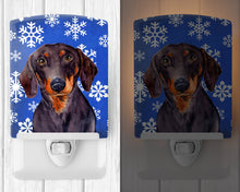Load image into Gallery viewer, Dachshund Winter Snowflakes Holiday Ceramic Night Light LH9268CNL