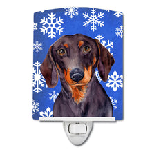 Load image into Gallery viewer, Dachshund Winter Snowflakes Holiday Ceramic Night Light LH9268CNL