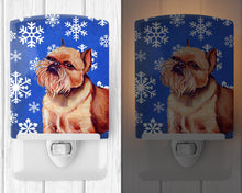 Load image into Gallery viewer, Brussels Griffon Winter Snowflakes Holiday Ceramic Night Light LH9269CNL