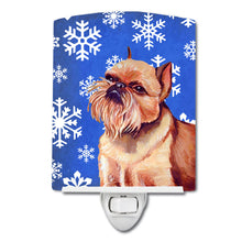 Load image into Gallery viewer, Brussels Griffon Winter Snowflakes Holiday Ceramic Night Light LH9269CNL