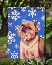 Load image into Gallery viewer, Brussels Griffon Winter Snowflakes Holiday Garden Flag – Decorative Outdoor Yard Flag