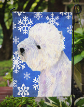Load image into Gallery viewer, Westie Winter Snowflakes Holiday Garden Flag – Decorative Outdoor Yard Flag