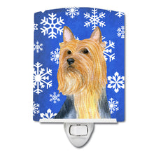 Load image into Gallery viewer, Silky Terrier Winter Snowflakes Holiday Ceramic Night Light LH9271CNL
