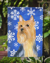Load image into Gallery viewer, Silky Terrier Winter Snowflakes Holiday Garden Flag – Decorative Outdoor Yard Flag