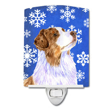 Load image into Gallery viewer, Australian Shepherd Winter Snowflakes Holiday Ceramic Night Light LH9273CNL