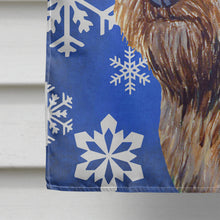 Load image into Gallery viewer, Cairn Terrier Winter Snowflakes Holiday Flag Canvas House Size