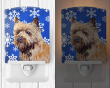 Load image into Gallery viewer, Cairn Terrier Winter Snowflakes Holiday Ceramic Night Light LH9275CNL
