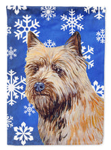 Load image into Gallery viewer, Cairn Terrier Winter Snowflakes Holiday Garden Flag – Decorative Outdoor Yard Flag