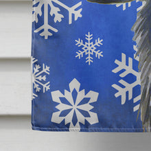 Load image into Gallery viewer, Flat Coated Retriever Winter Snowflakes Holiday Flag Canvas House Size