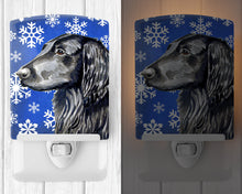 Load image into Gallery viewer, Flat Coated Retriever Winter Snowflakes Holiday Ceramic Night Light LH9276CNL