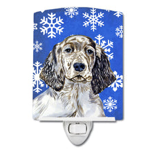 Load image into Gallery viewer, English Setter Winter Snowflakes Holiday Ceramic Night Light LH9277CNL