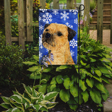 Load image into Gallery viewer, Border Terrier Winter Snowflakes Holiday Garden Flag – Decorative Outdoor Yard Flag