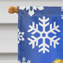 Load image into Gallery viewer, Vizsla Winter Snowflakes Holiday Flag Canvas House Size